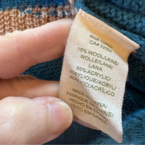 Anthropologie X Tiny Teal Horse Patterned Zip Up Cardigan EUC - Picture 4 of 6